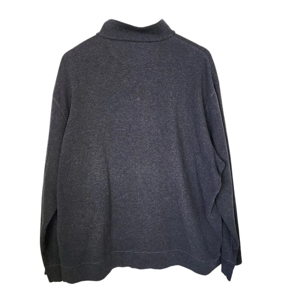 Super Soft Polo Ralph Lauren Half-Zip Sweater Gray Herringbone Men's XXL